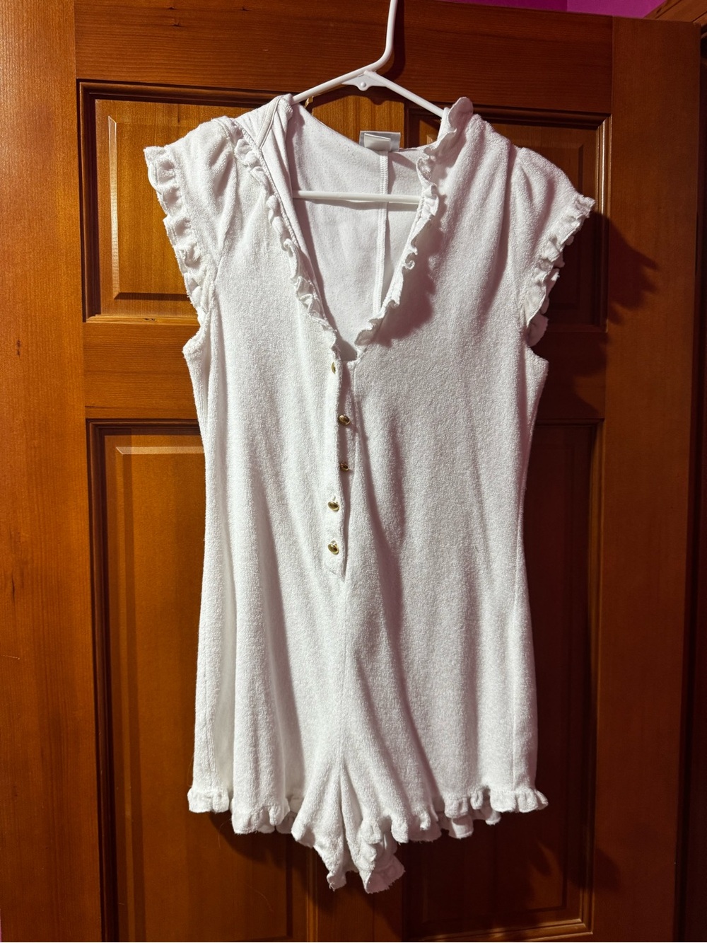 Beach Bunny White Ruffle Terry Romper Coverup - Picture 3 of 5